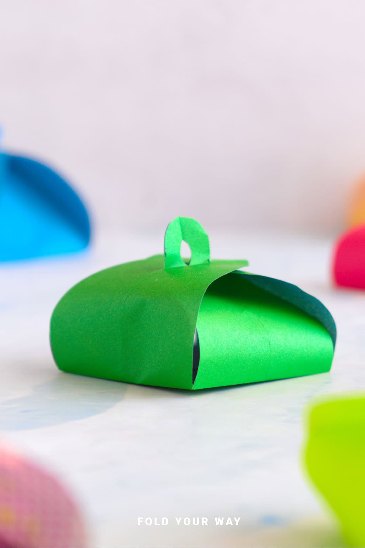Close up image of a green gift box.