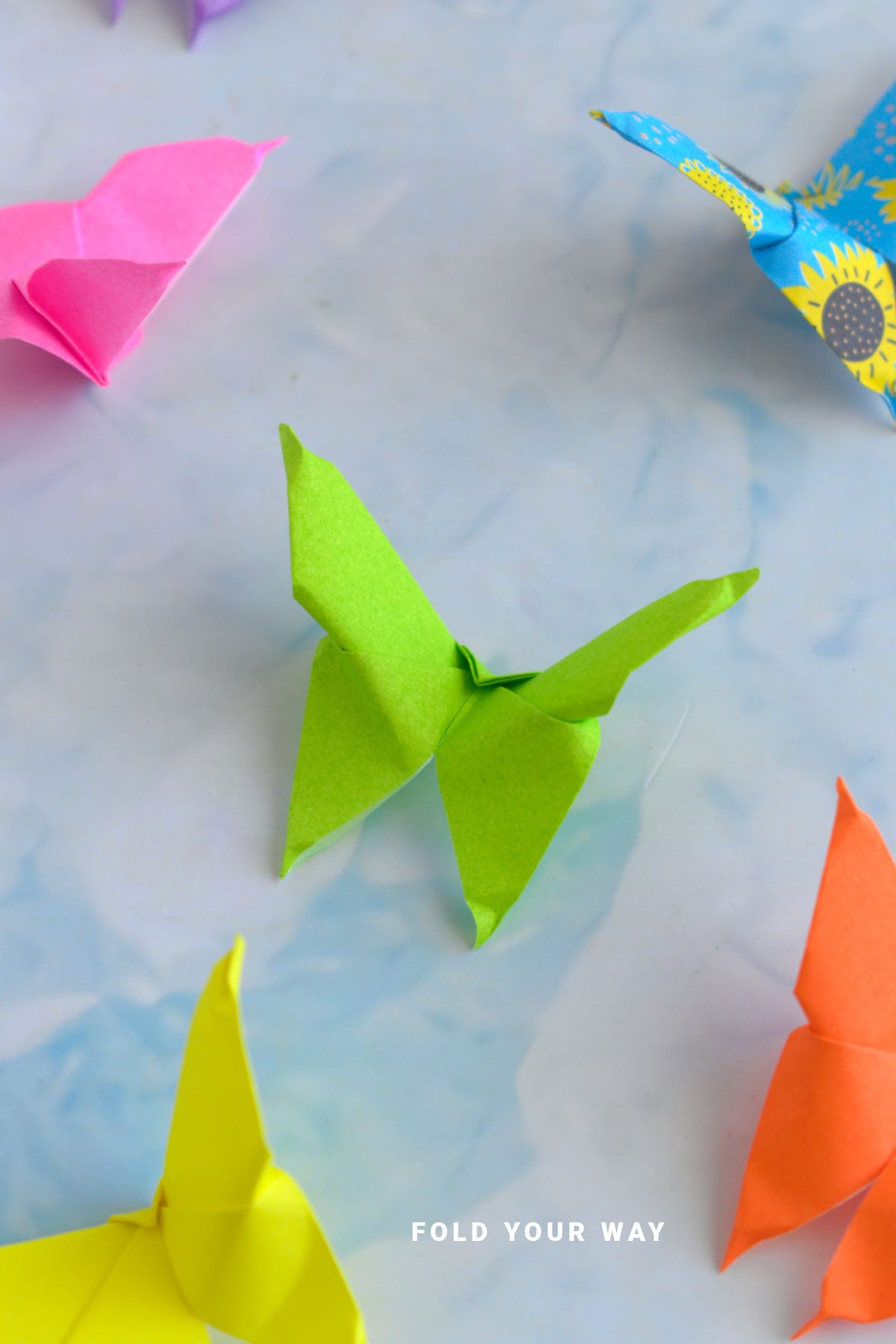 Green paper butterfly.