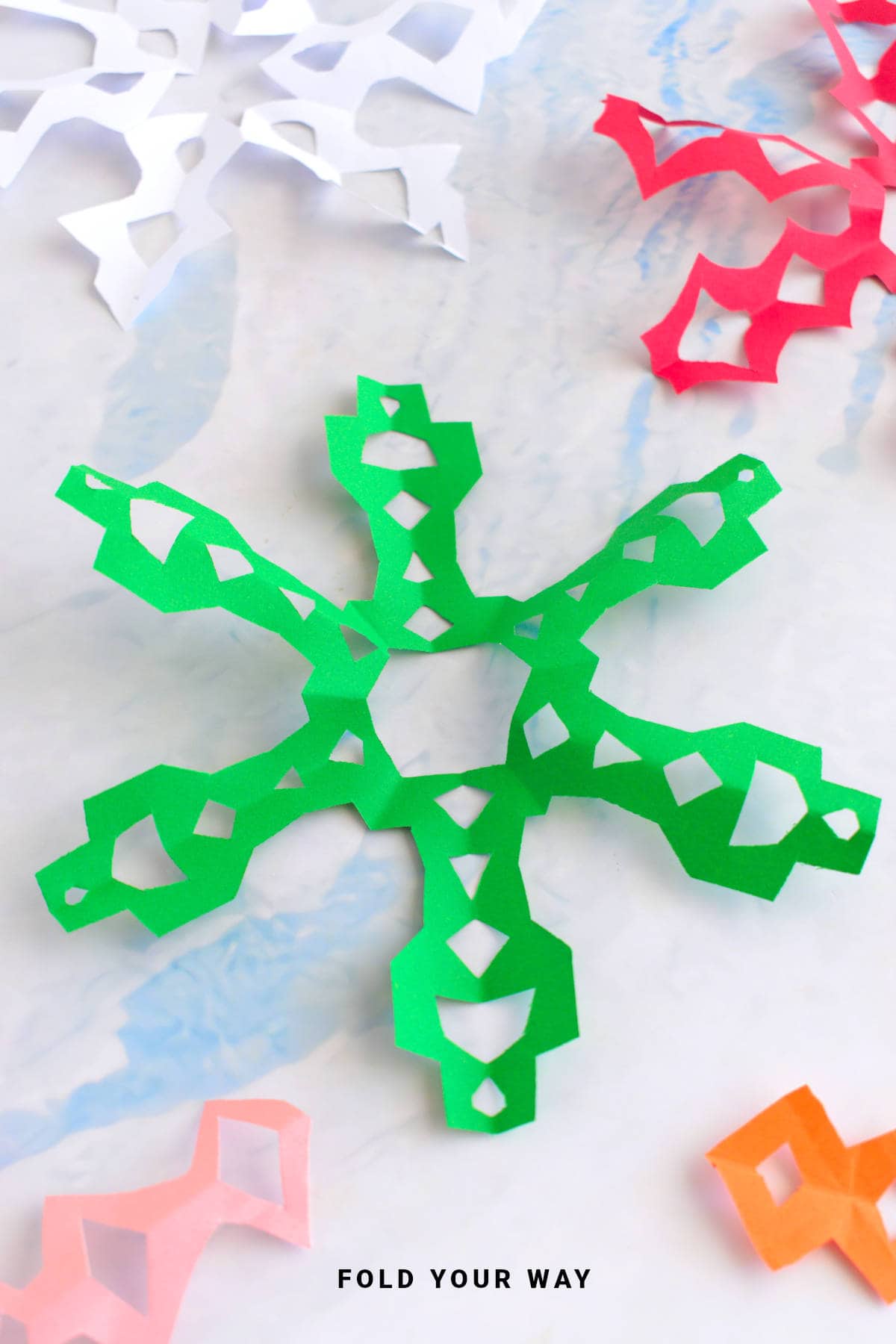 Green paper snowflake.