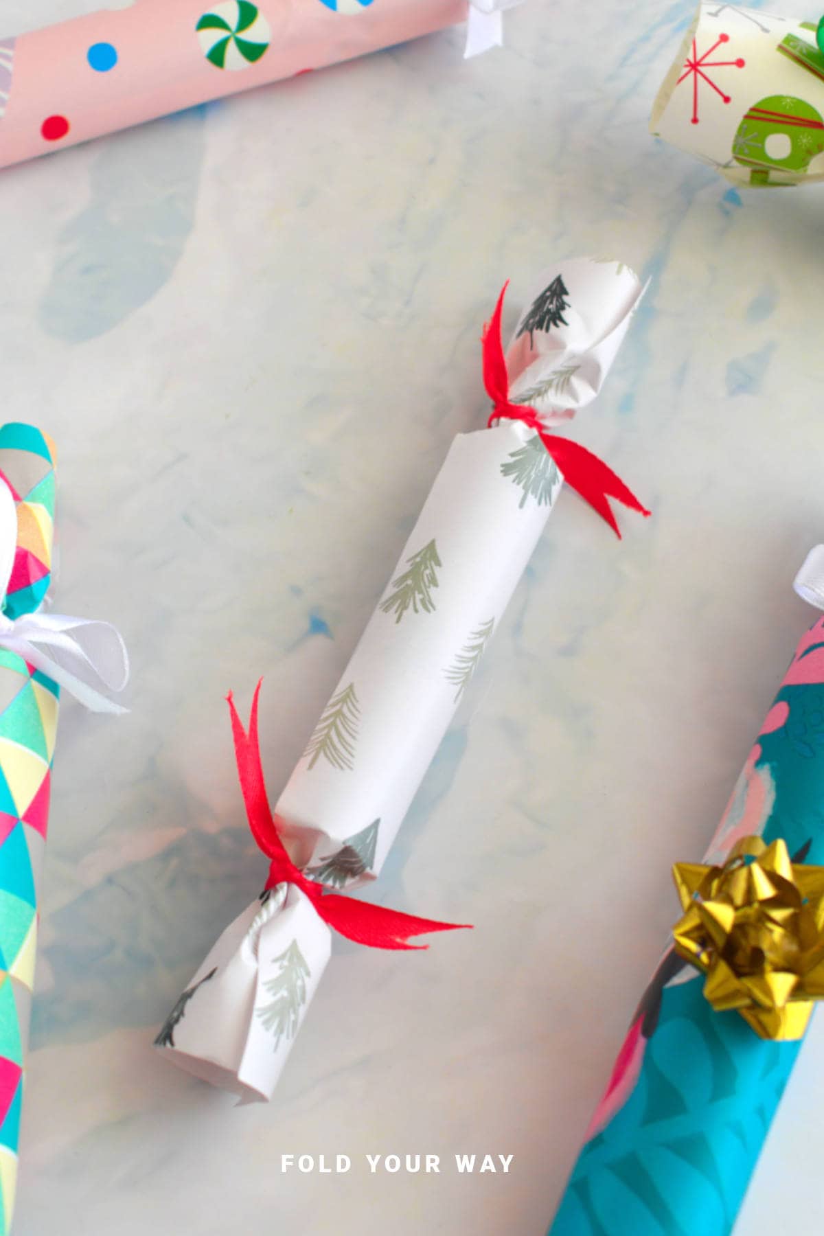 Cylinder gift wrapping.