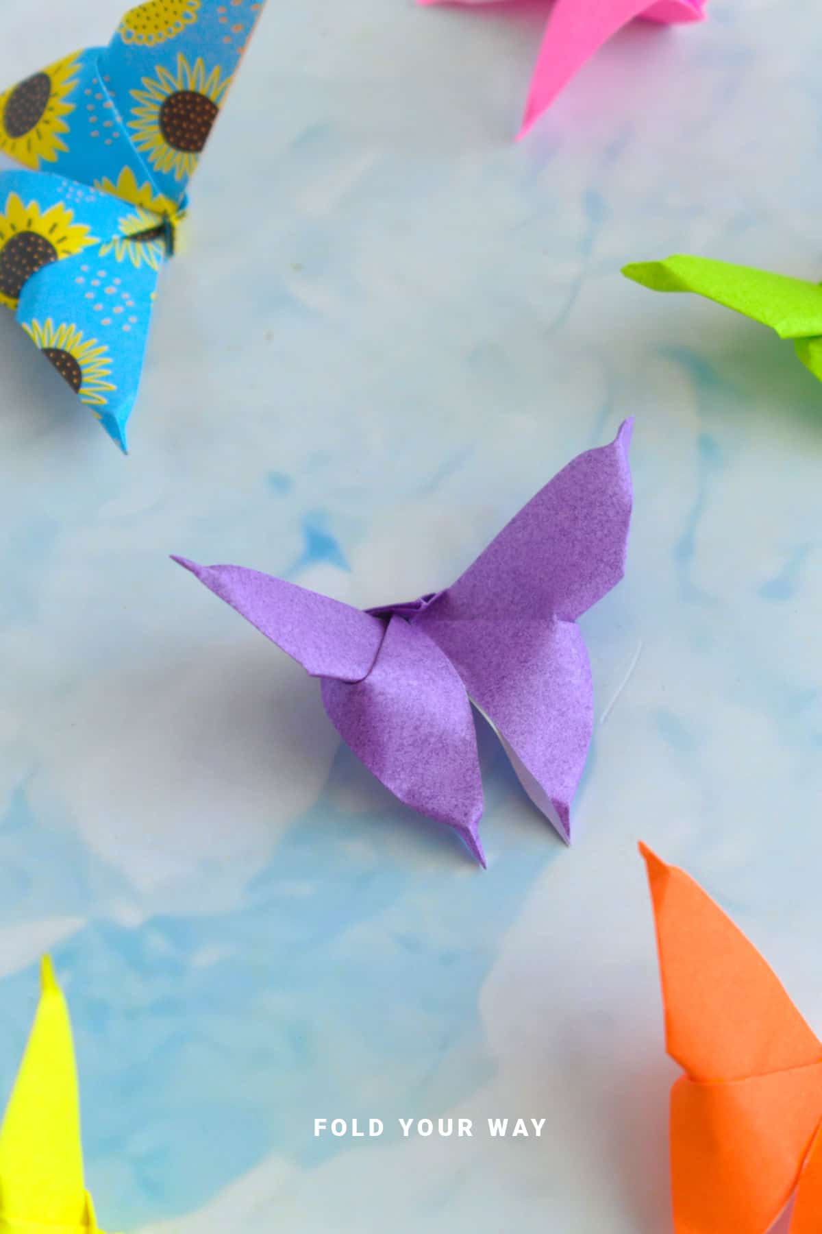 Purple paper butterfly.