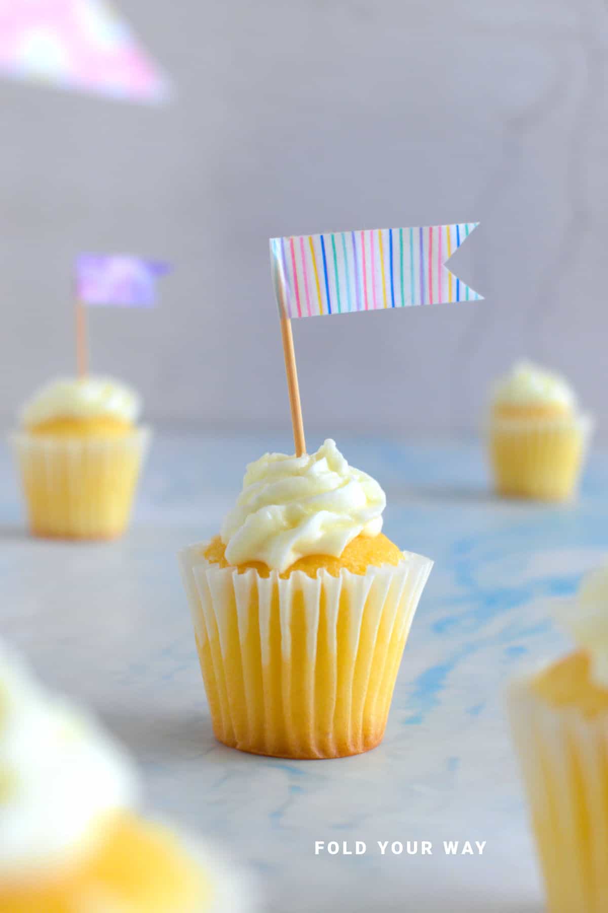 Cupcake with cake topper.