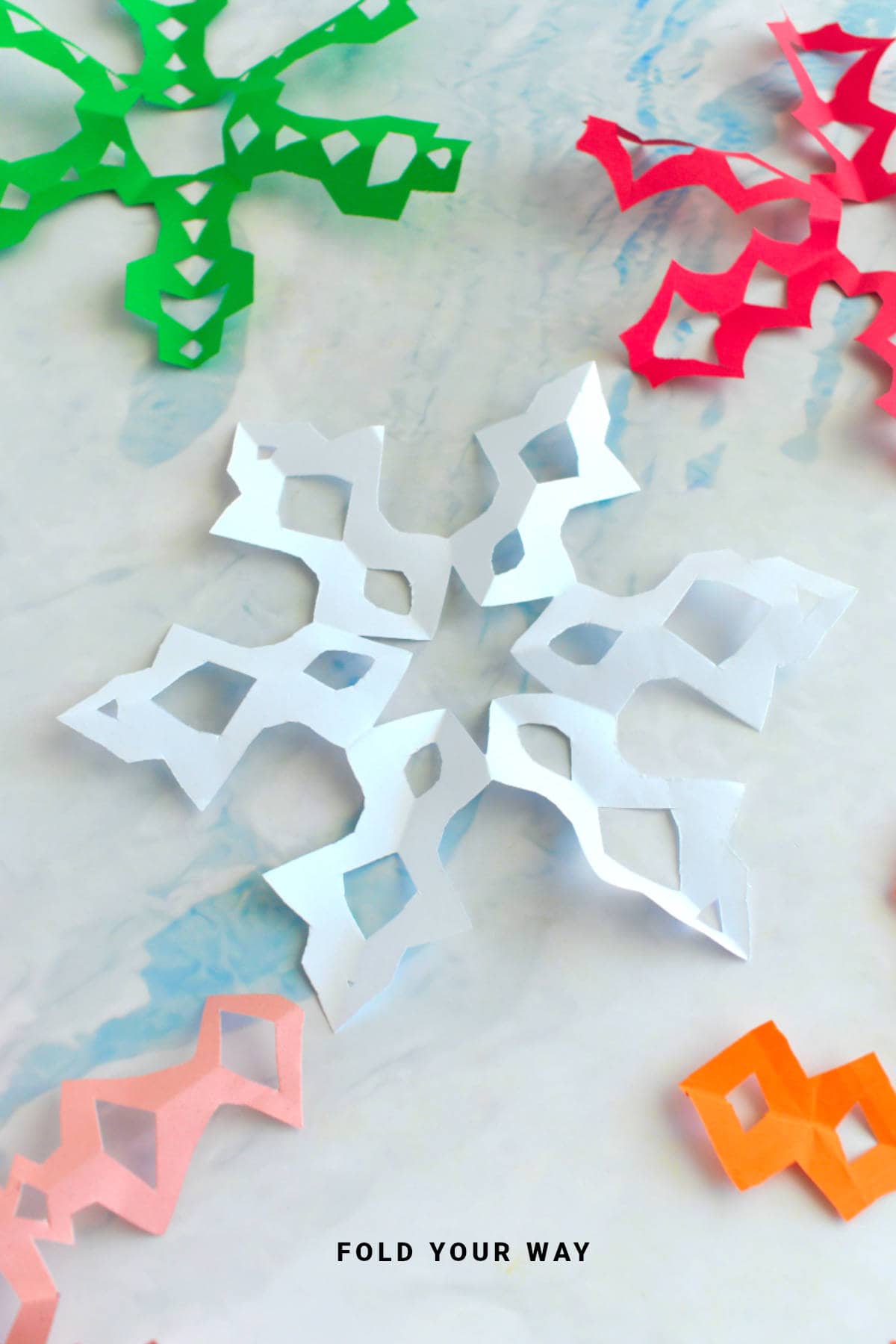 White paper snowflake.