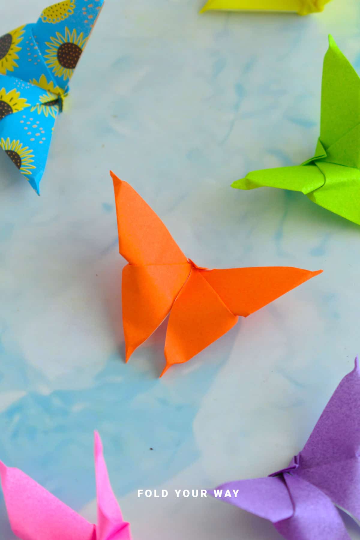 Orange paper butterfly.