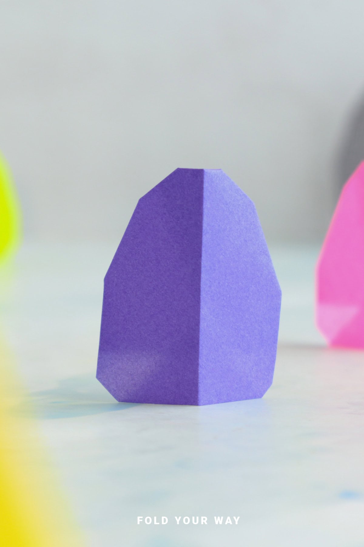 Purple origami egg.