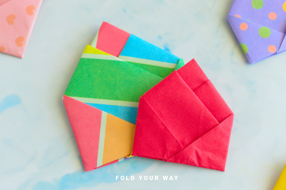 Close up image of an origami letterfold.