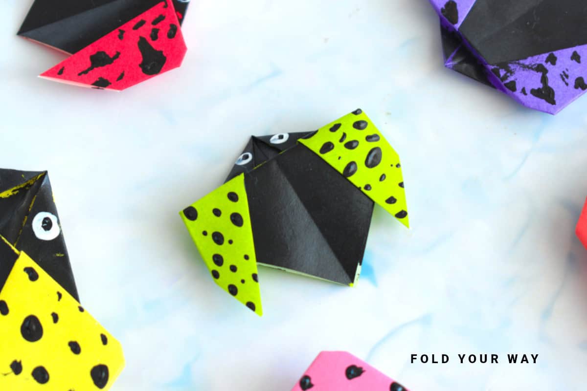 Green origami ladybird.