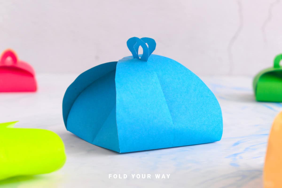Blue paper gift box.