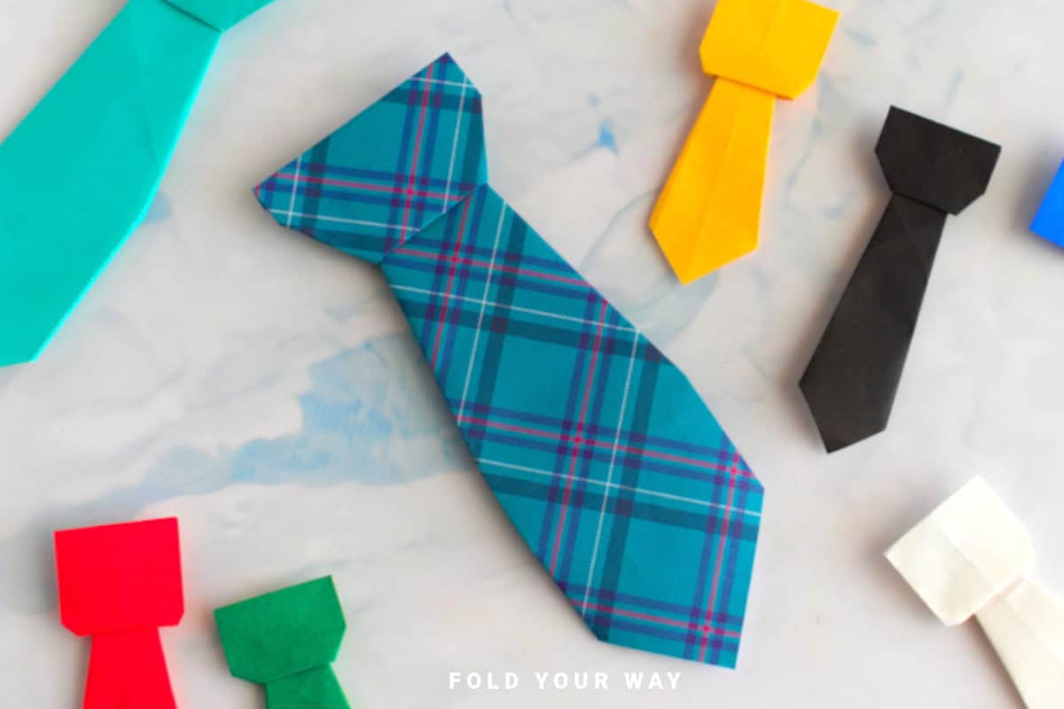 Close up image of paper ties.