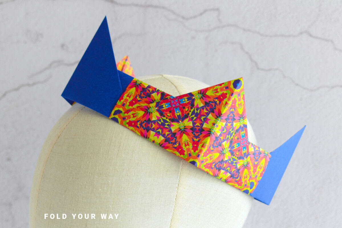 Close up image of a paper crown.