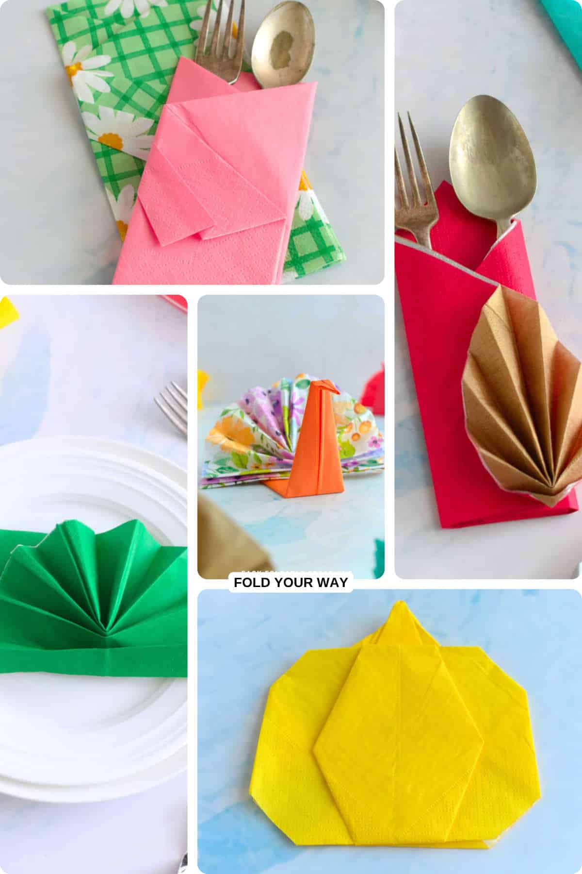 Paper napkin folds.