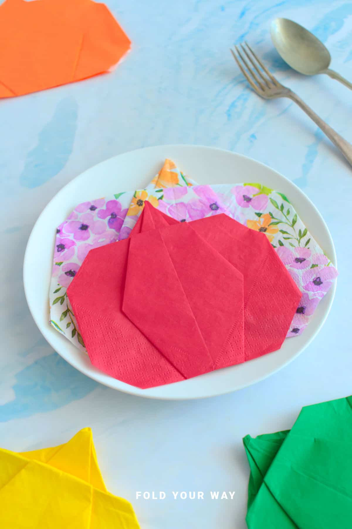 Pumpkin napkin fold.