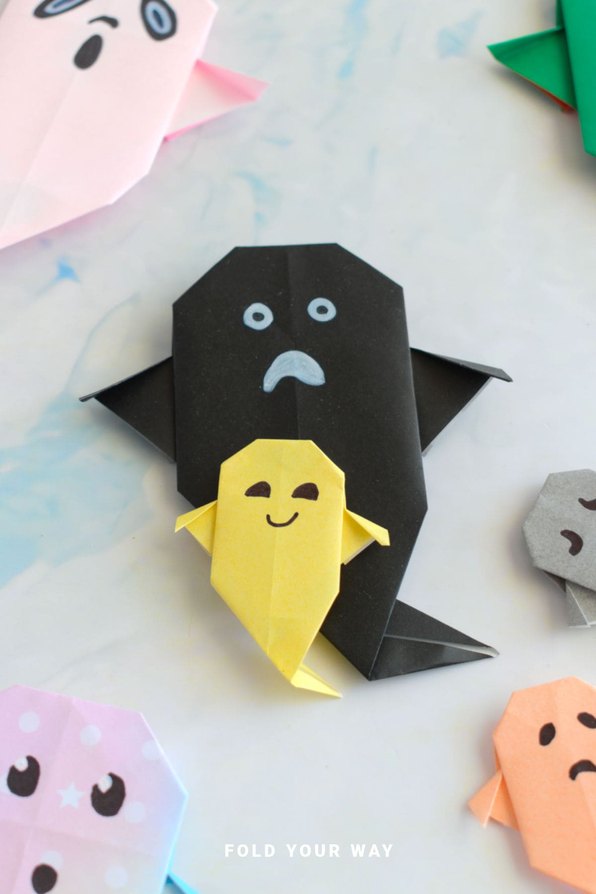 Origami ghosts.