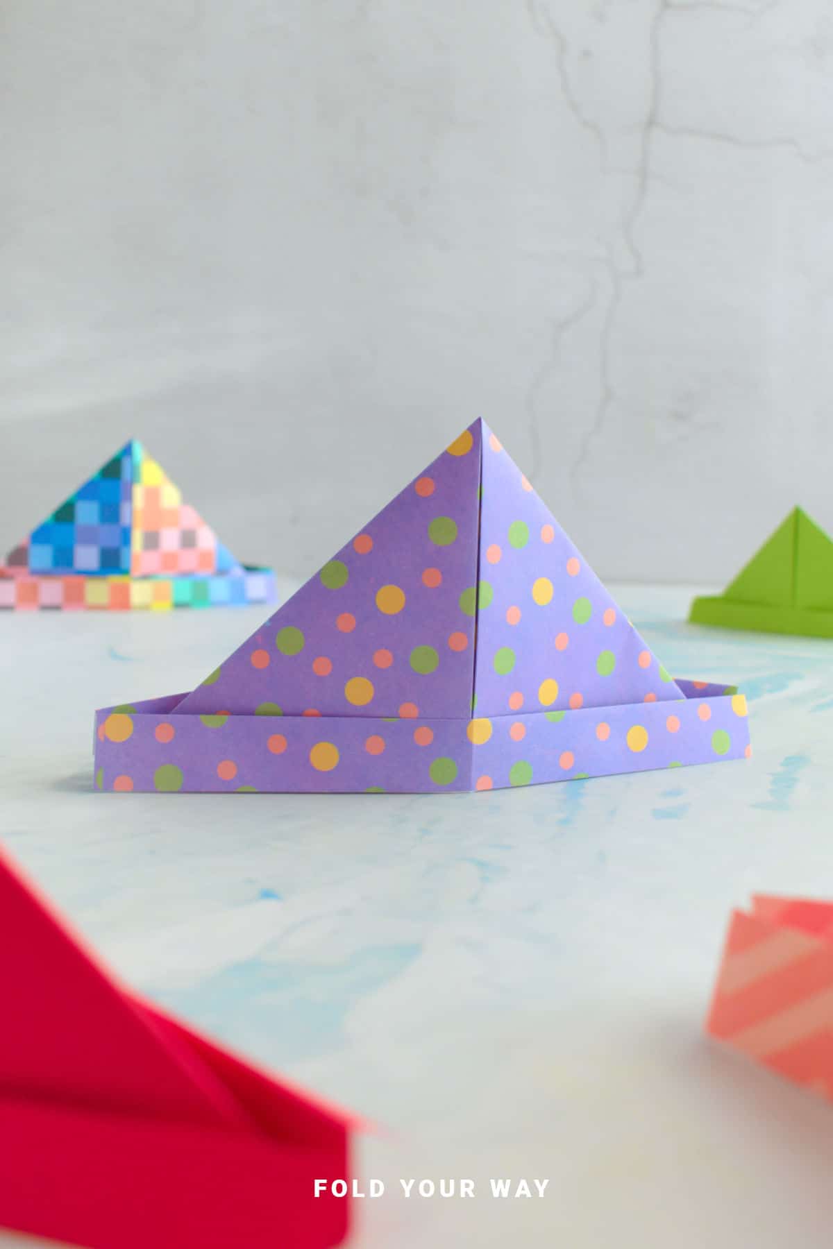 Origami hat.