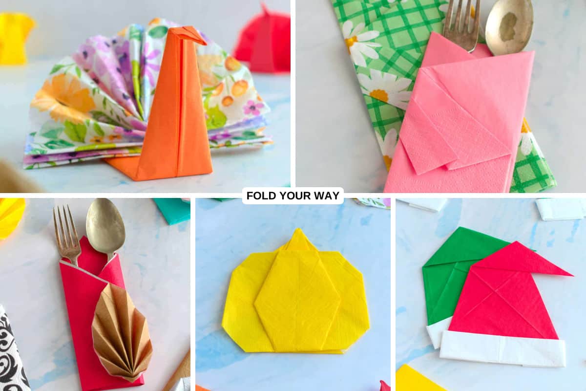Paper napkin folding ideas.
