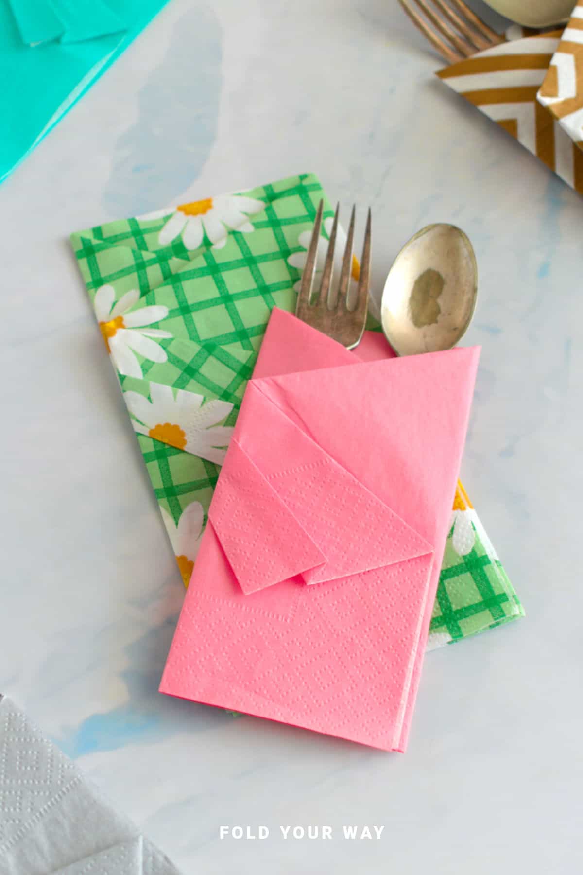 Napkin folds.
