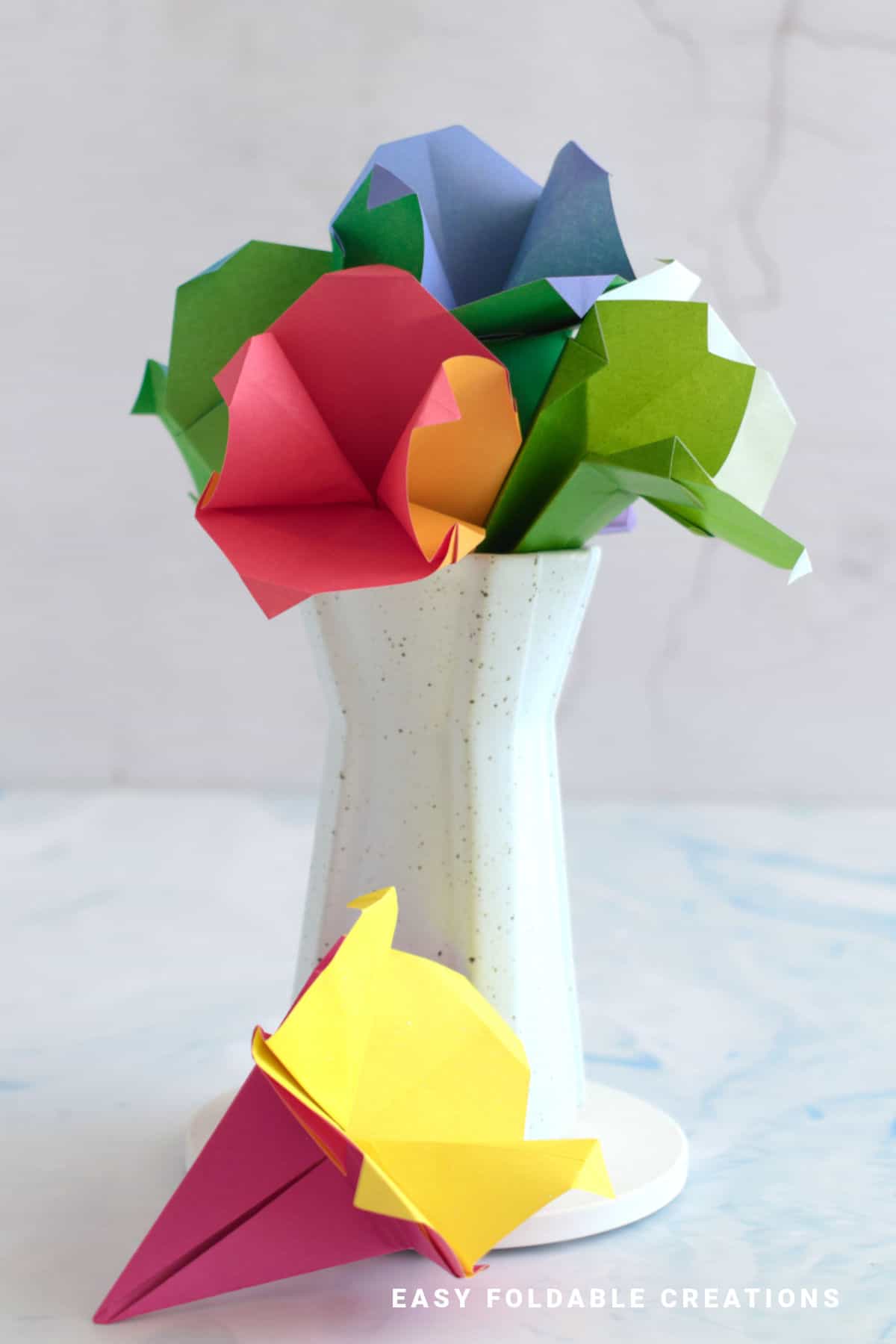 Origami flowers.