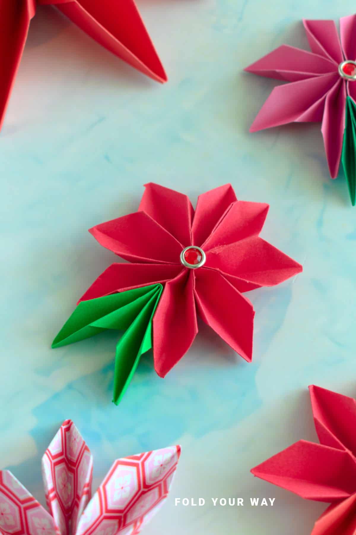 Origami poinsettia.
