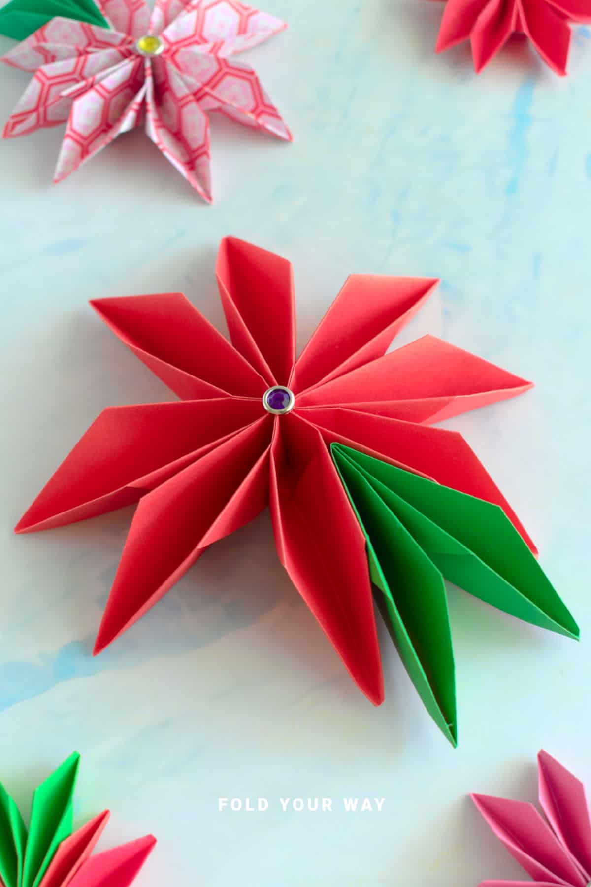 Origami poinsettia.