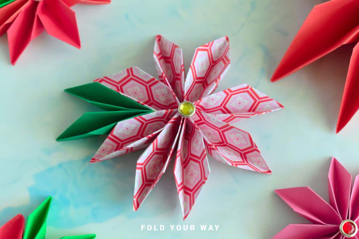 Origami poinsettia.