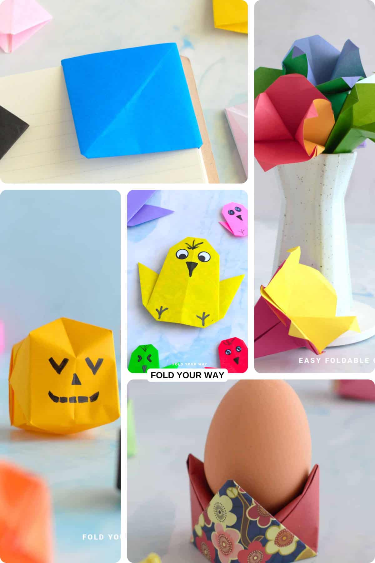 Collage of origami.