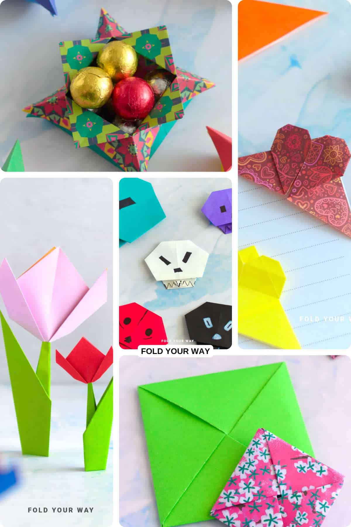Traditional origami collage.