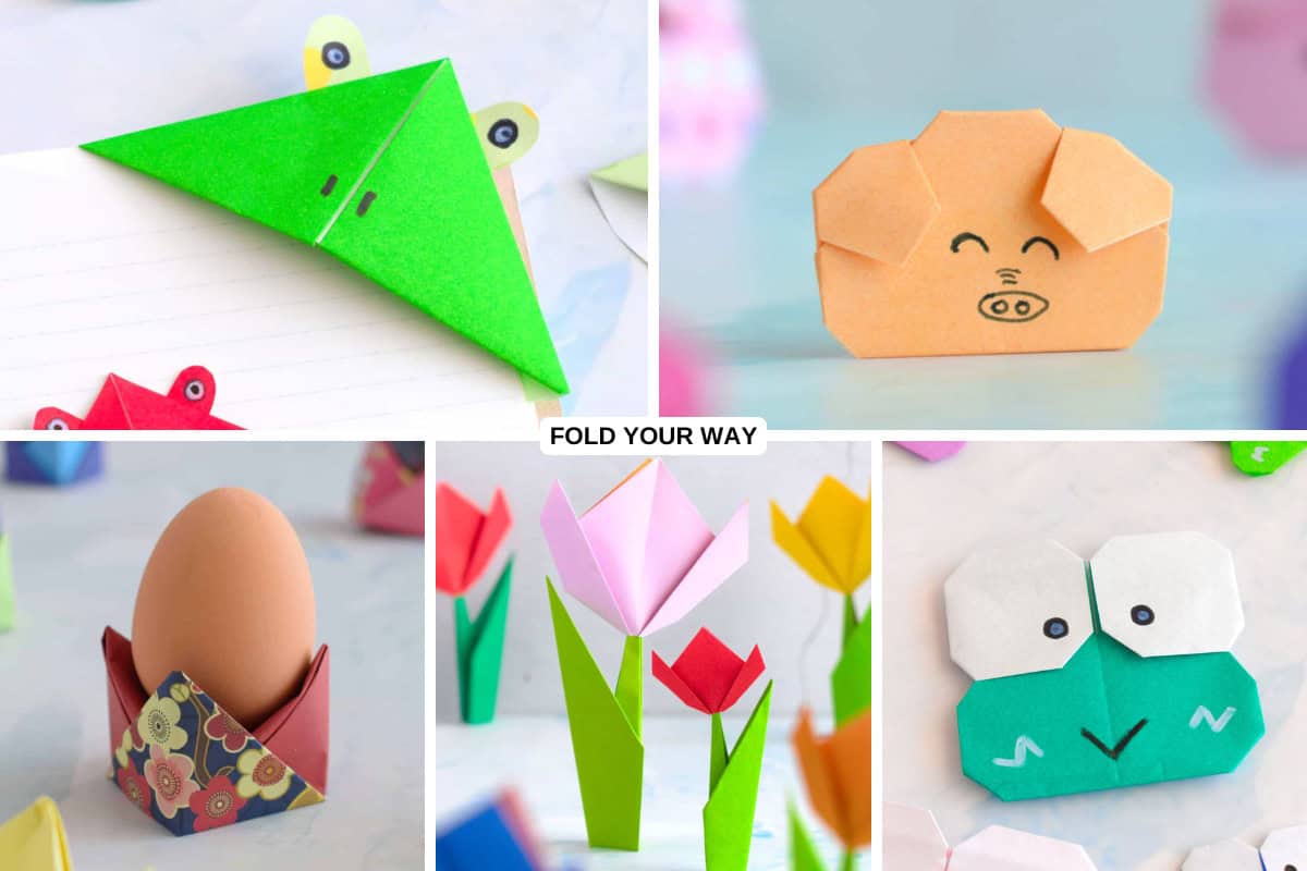 Collage of origami.