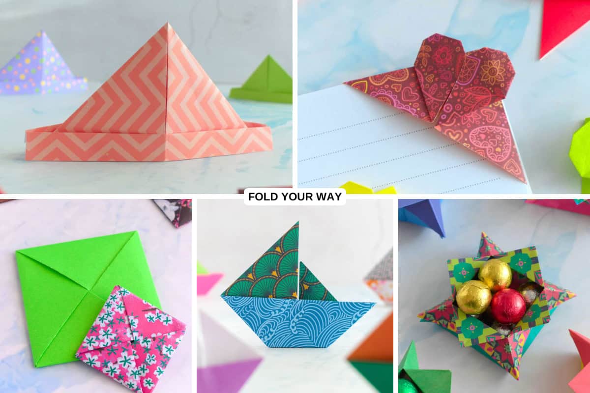 Collage of traditional origami.