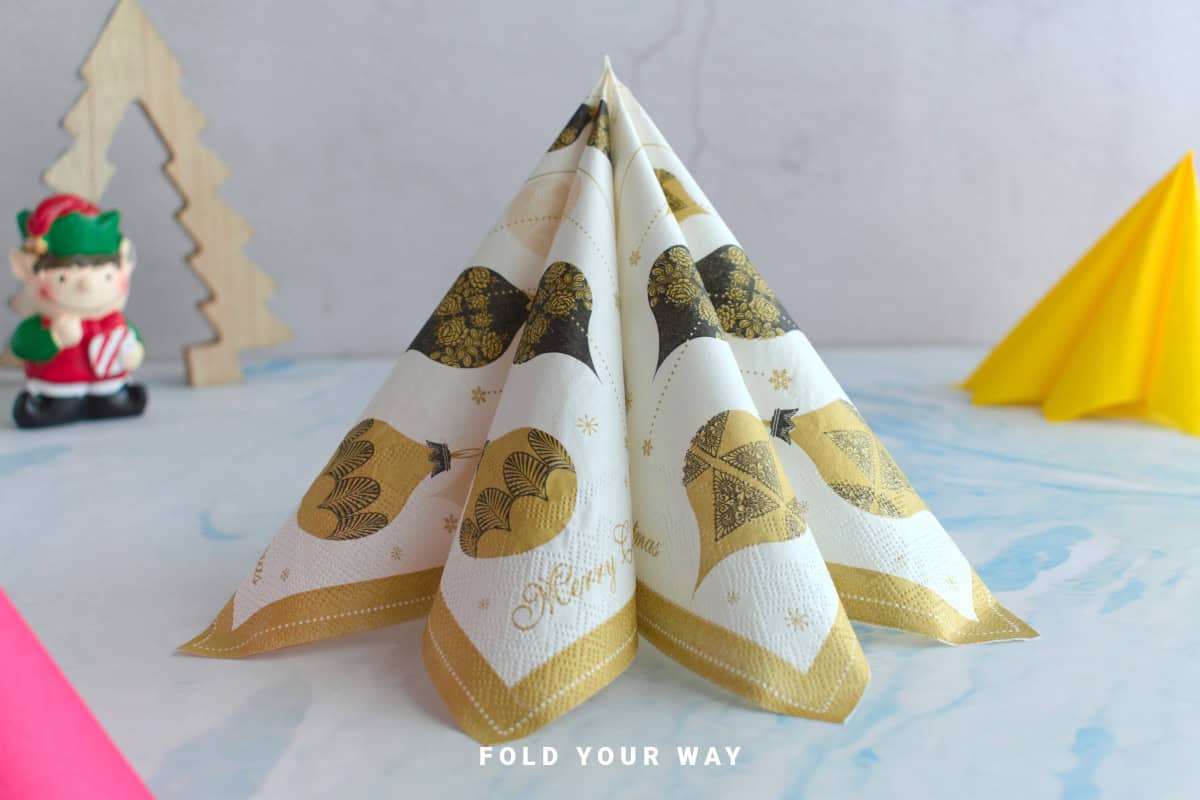 Close up image of a napkin fold.