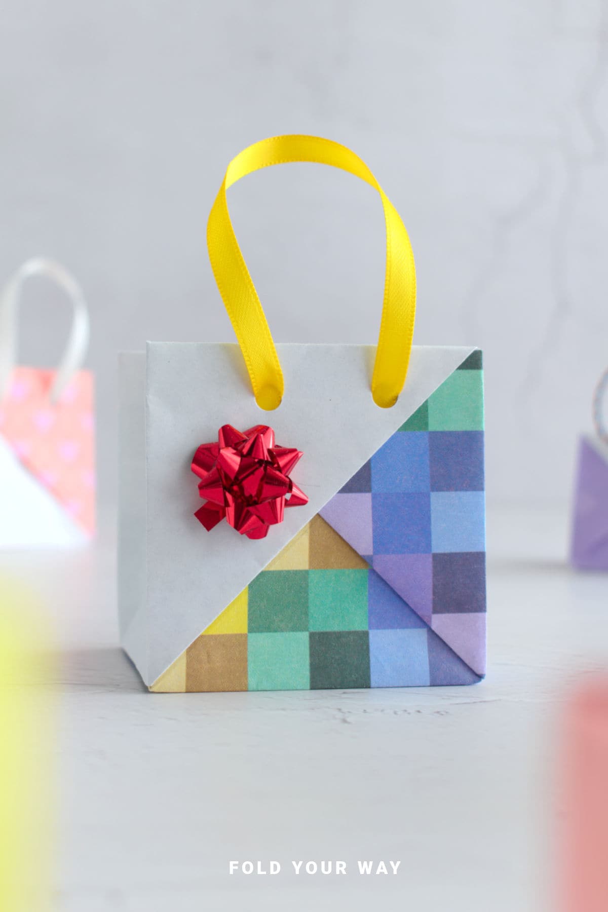 DIY paper gift bag.