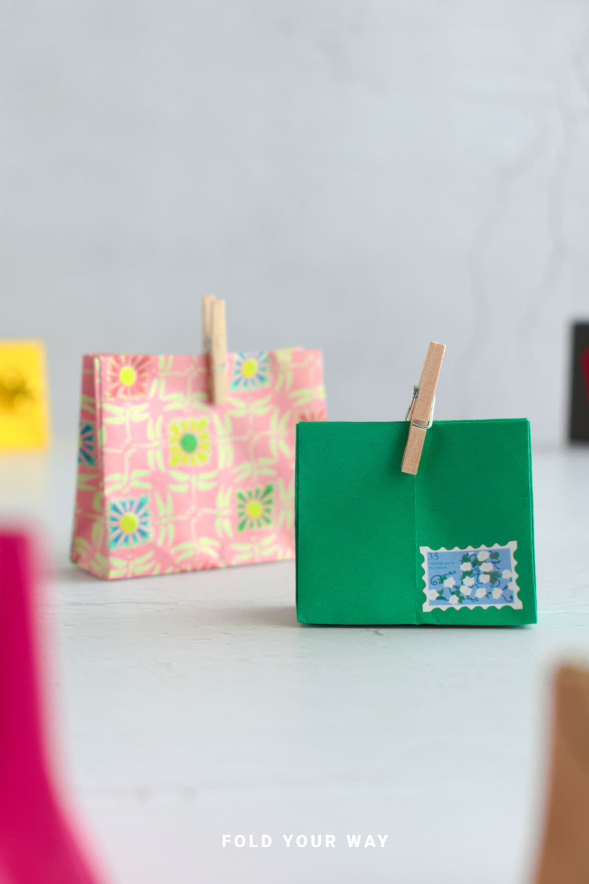 Paper gift bags.