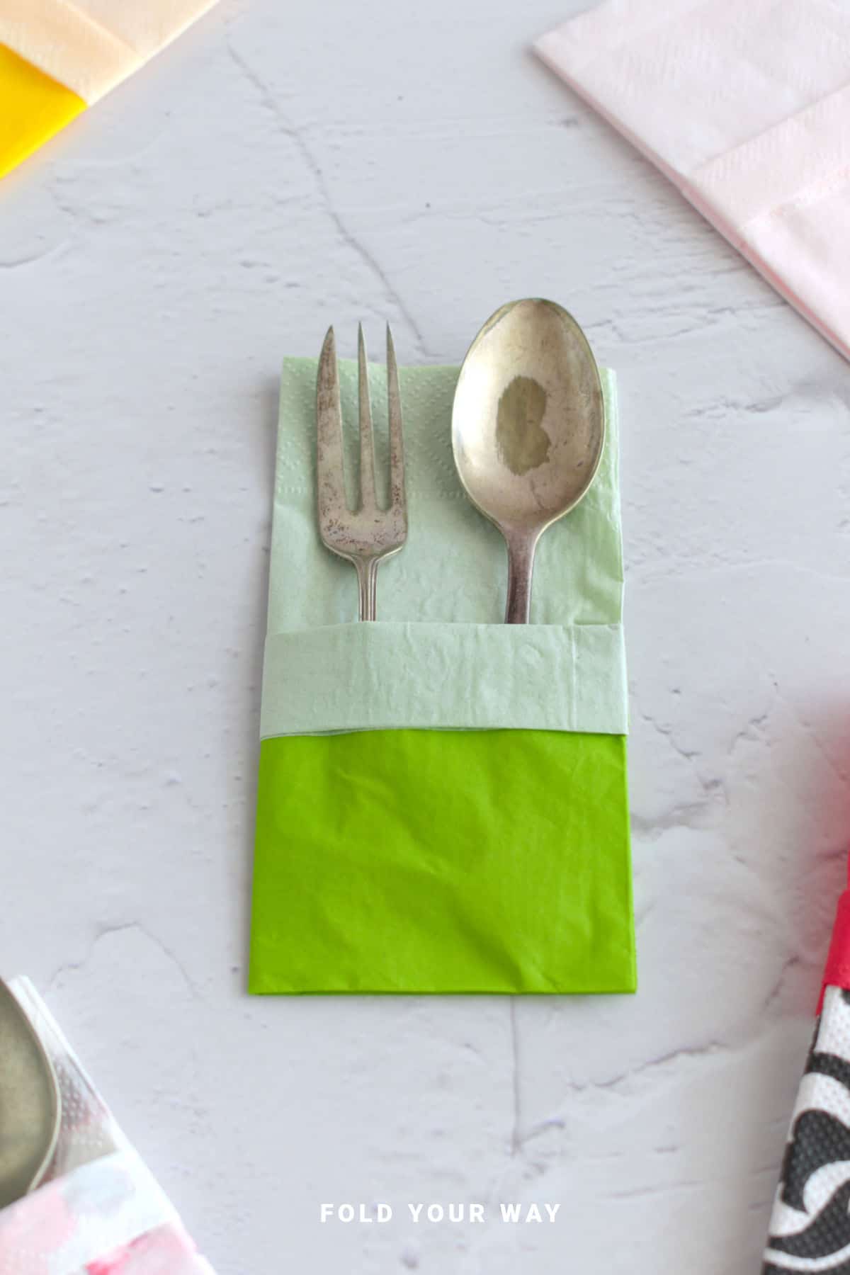 Folded napkin.