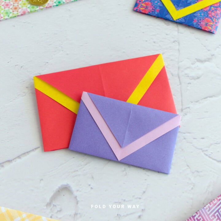 Close up of paper envelopes.