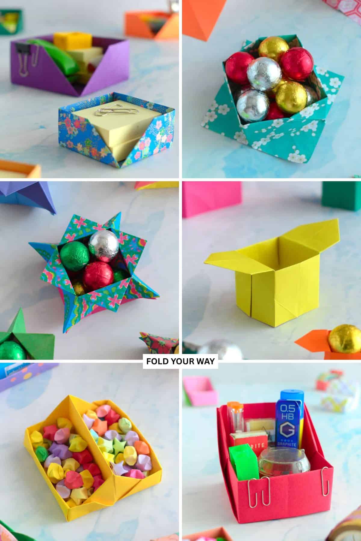 Origami boxes.