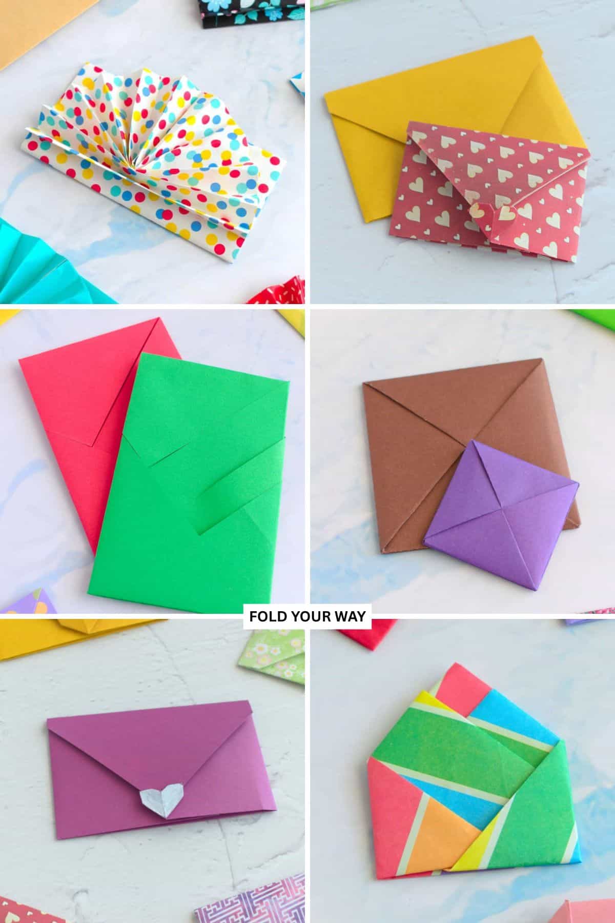 Origami envelopes.