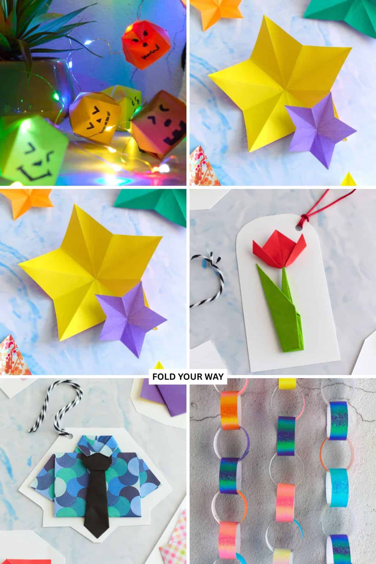 Paper garlands and decorations.