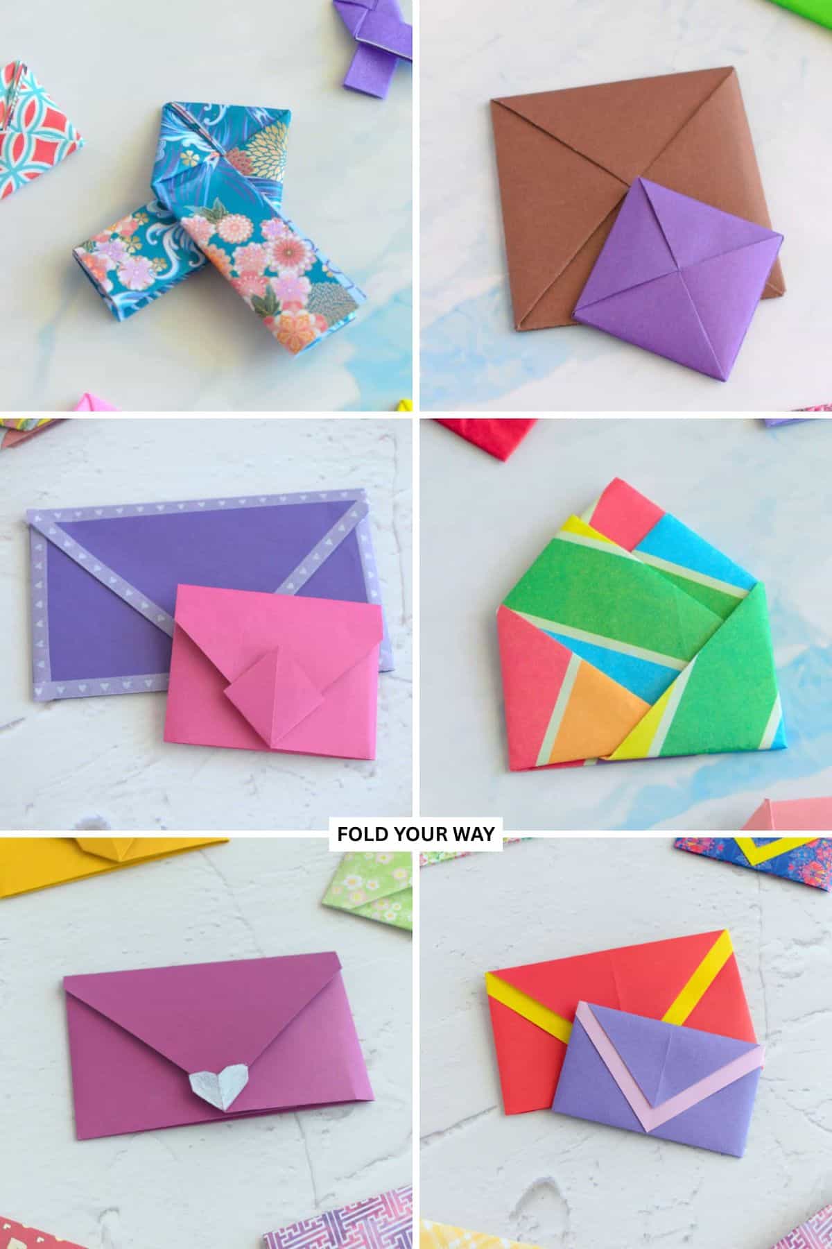 Origami envelopes and letterfolds.