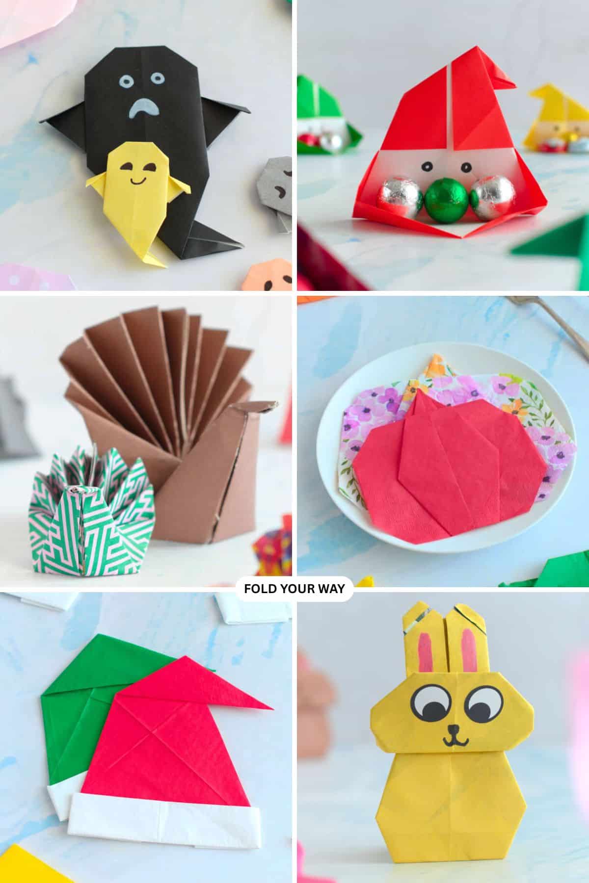 Seasonal paper crafts.