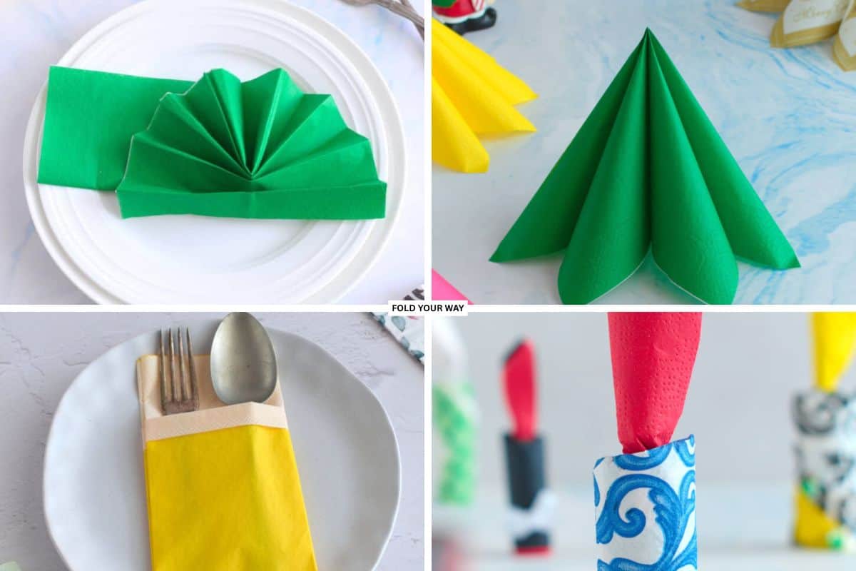 Napkin folding ideas.
