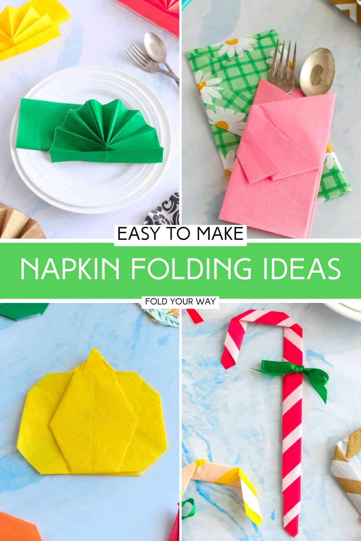Collection of napkin folds.
