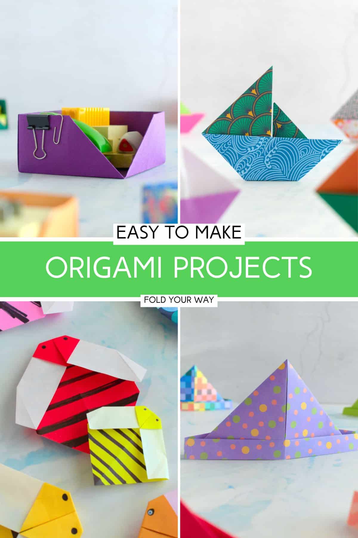 Collage of origami.