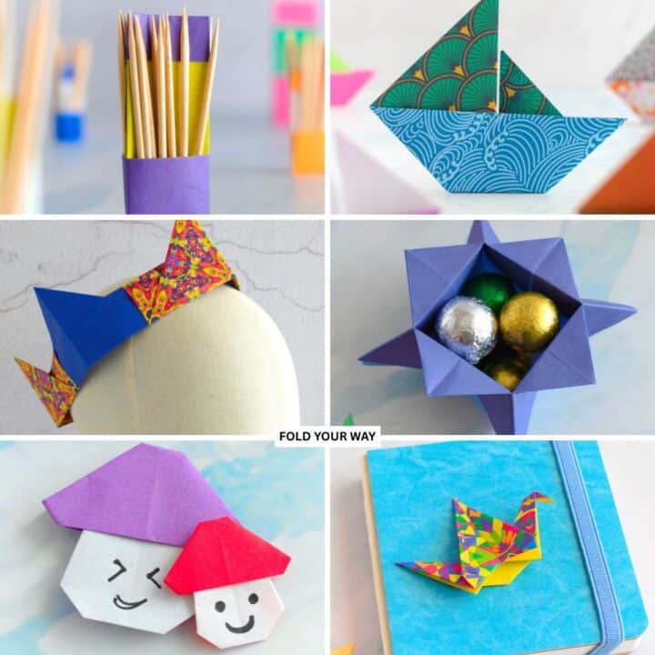 Collage of origami.