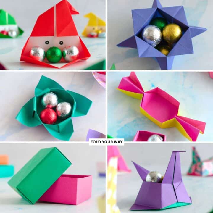 Collage of paper boxes.