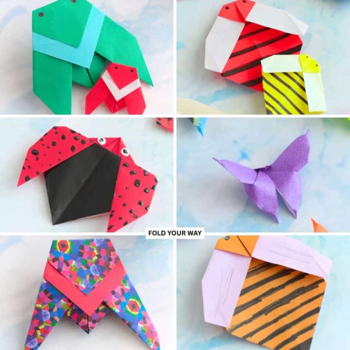 Paper origami insects.