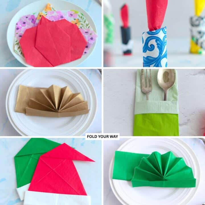 Napkin folding ideas.
