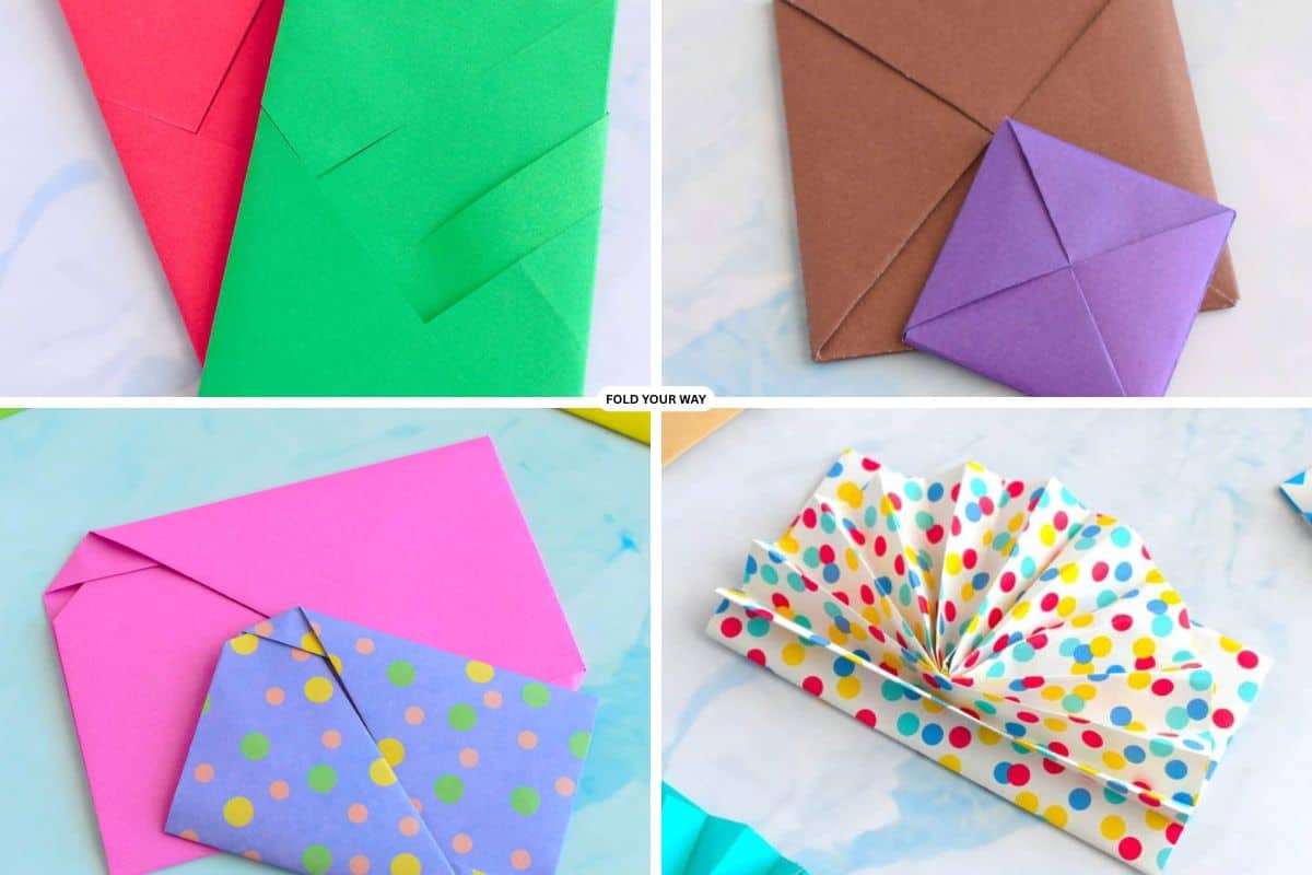 Origami envelopes and letterfolds.